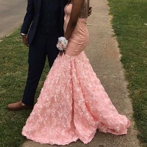 Prom dress for sale Pink & Gold cut out back